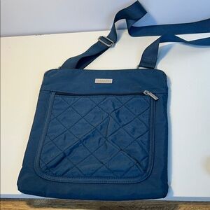 Blue fabric baggallini cross body bag